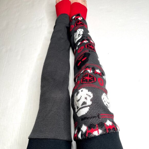 Cosplay Christmas Leg Warmers Thigh High Socks Knee Stockings Red Gray Black - Picture 8 of 8